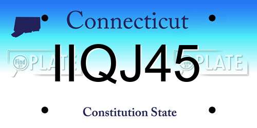 IIQJ45 Connecticut License Plate
