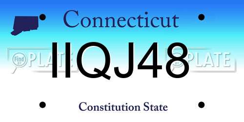 IIQJ48 Connecticut License Plate