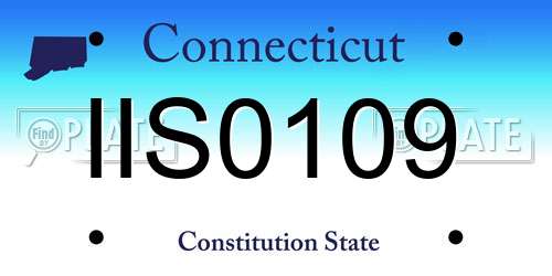 IIS0109 Connecticut License Plate