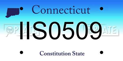 IIS0509 Connecticut License Plate