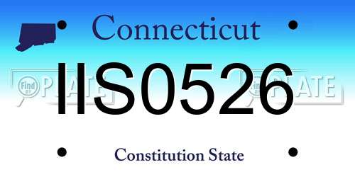 IIS0526 Connecticut License Plate