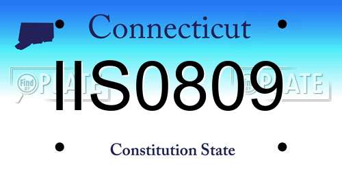 IIS0809 Connecticut License Plate