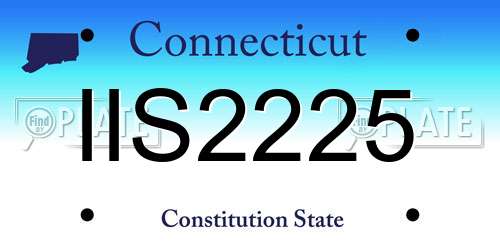 IIS2225 Connecticut License Plate