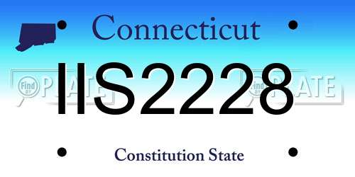IIS2228 Connecticut License Plate
