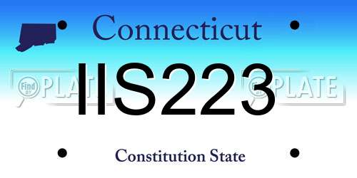 IIS223 Connecticut License Plate