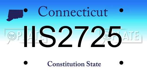 IIS2725 Connecticut License Plate