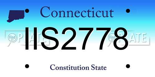 IIS2778 Connecticut License Plate