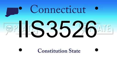 IIS3526 Connecticut License Plate