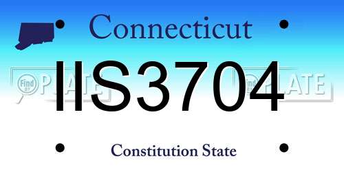 IIS3704 Connecticut License Plate