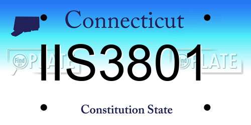 IIS3801 Connecticut License Plate