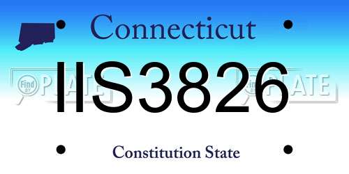 IIS3826 Connecticut License Plate