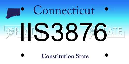 IIS3876 Connecticut License Plate