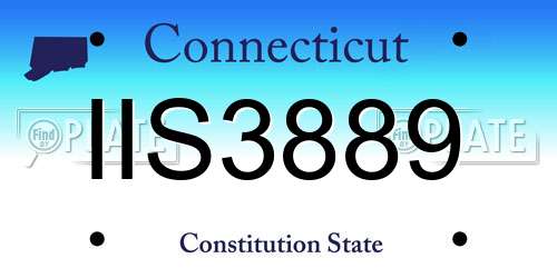 IIS3889 Connecticut License Plate