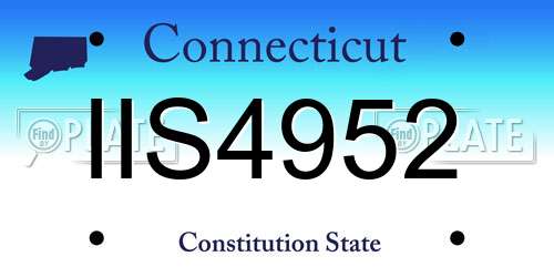 IIS4952 Connecticut License Plate