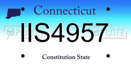 IIS4957 Connecticut License Plate