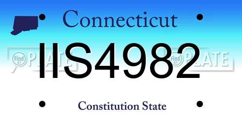 IIS4982 Connecticut License Plate