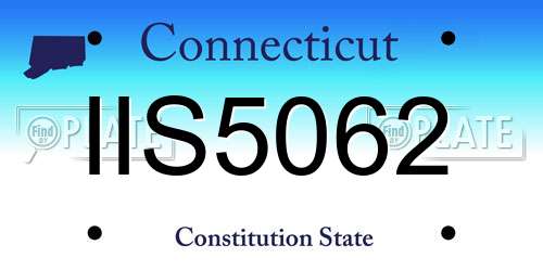 IIS5062 Connecticut License Plate