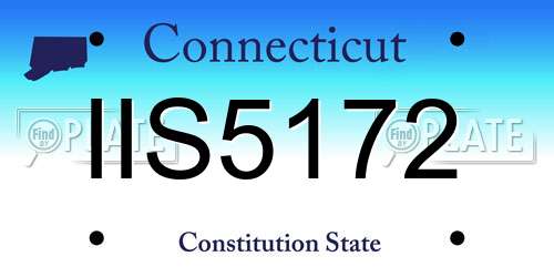 IIS5172 Connecticut License Plate
