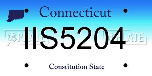IIS5204 Connecticut License Plate