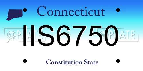 IIS6750 Connecticut License Plate