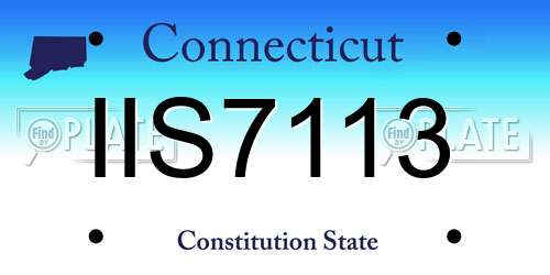 IIS7113 Connecticut License Plate