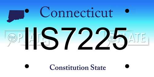 IIS7225 Connecticut License Plate