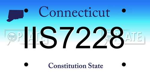IIS7228 Connecticut License Plate