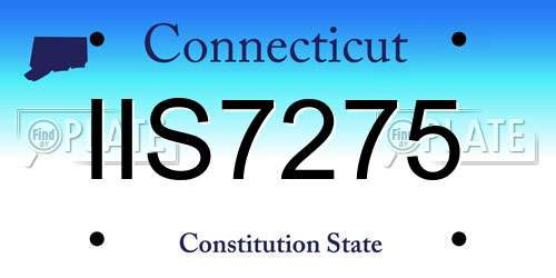 IIS7275 Connecticut License Plate