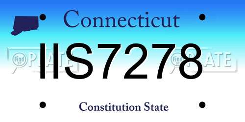 IIS7278 Connecticut License Plate