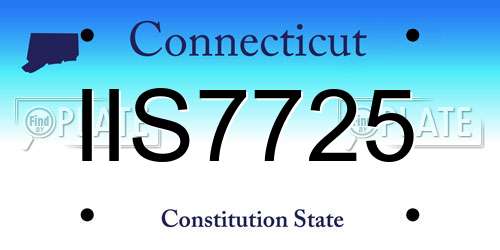 IIS7725 Connecticut License Plate
