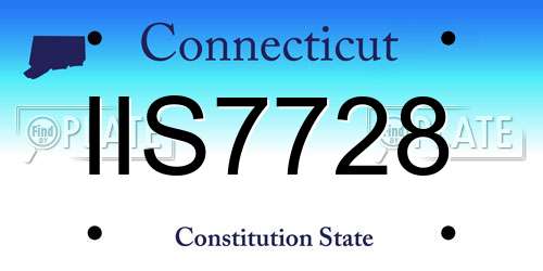 IIS7728 Connecticut License Plate