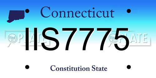 IIS7775 Connecticut License Plate