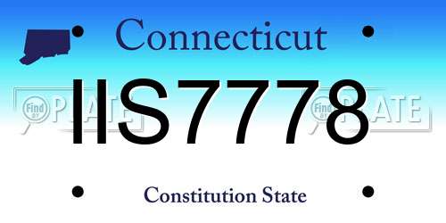 IIS7778 Connecticut License Plate