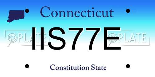 IIS77E Connecticut License Plate