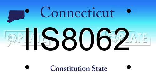 IIS8062 Connecticut License Plate