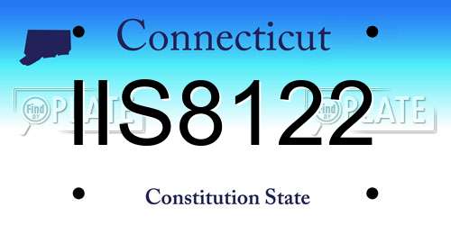 IIS8122 Connecticut License Plate