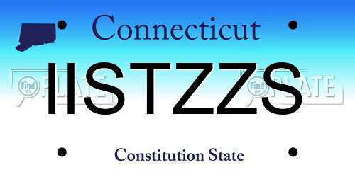 IISTZZS Connecticut License Plate