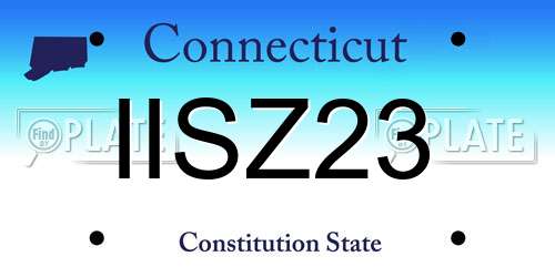 IISZ23 Connecticut License Plate