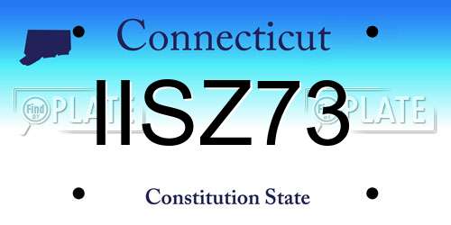 IISZ73 Connecticut License Plate