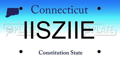 IISZIIE Connecticut License Plate