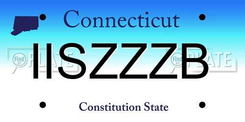 IISZZZB Connecticut License Plate
