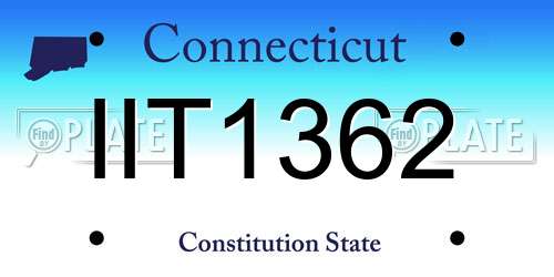 IIT1362 Connecticut License Plate