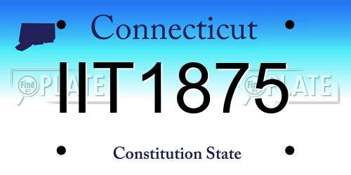 IIT1875 Connecticut License Plate