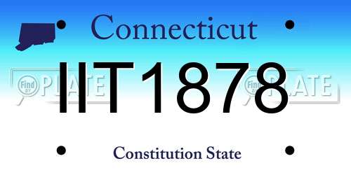 IIT1878 Connecticut License Plate