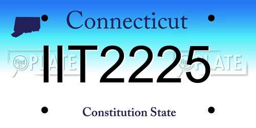 IIT2225 Connecticut License Plate