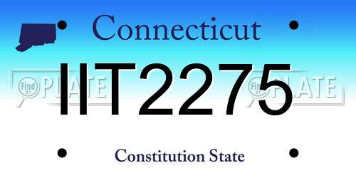 IIT2275 Connecticut License Plate