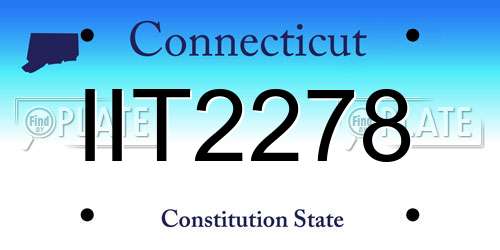 IIT2278 Connecticut License Plate