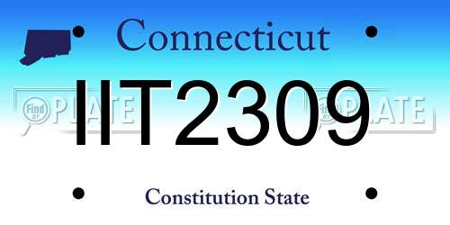 IIT2309 Connecticut License Plate