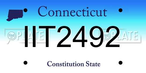 IIT2492 Connecticut License Plate