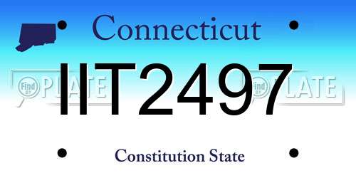 IIT2497 Connecticut License Plate